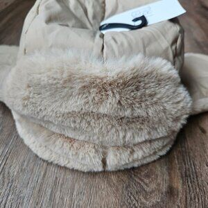 Time and Tru Cozy Faux Fur Trapper Hat Tan One Size Fits All Winter